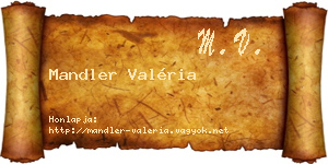 Mandler Valéria névjegykártya